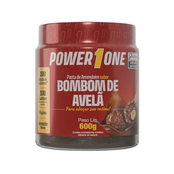 Pasta de Amendoim Power1One - Bombom de Avela 600 G