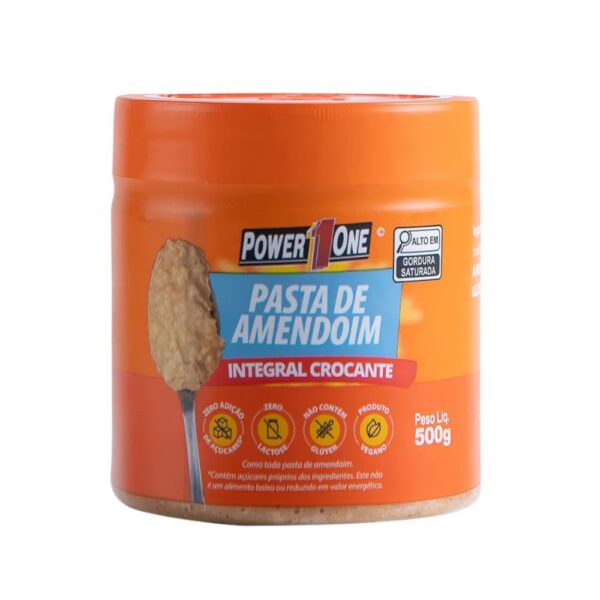 Pasta de Amendoim Power1One - Crocante 500 g