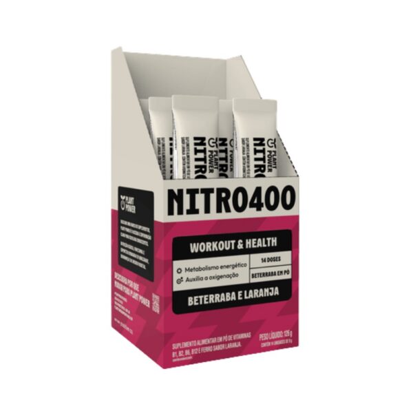 Nitro 400 Plant Power Beterraba e Laranja cx com 14 Saches